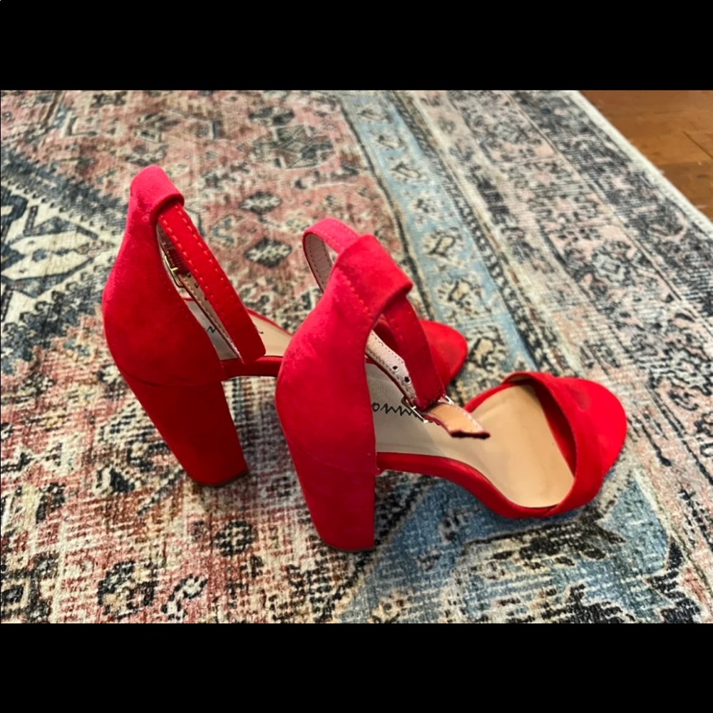 Red Block Heels - Picture 2 of 3